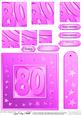 80th Bright Metallic Age Quick Card with Twisted Pyramage