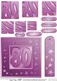 80th Bright Metallic Age Quick Card with Twisted Pyramage