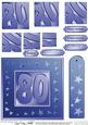 80th Bright Metallic Age Quick Card with Twisted Pyramage