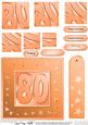80th Bright Metallic Age Quick Card with Twisted Pyramage