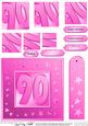 90th Bright Metallic Age Quick Card with Twisted Pyramage