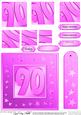 90th Bright Metallic Age Quick Card with Twisted Pyramage