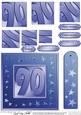 90th Bright Metallic Age Quick Card with Twisted Pyramage