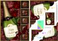 A5 Birthday Champers Chocs N Roses Scallop Corner Stacker