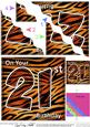 Funky Fun Zebra Print 21st Birthday Wavy Corner Side Stacker