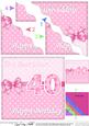40th Birthday Sister Felties Wavy Corner Side Stacker Topper