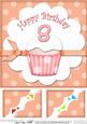 8 x 8 8th Birthday Cupcake Felties Scalloped Corner Topper
