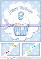 8 x 8 8th Birthday Cupcake Felties Scalloped Corner Topper