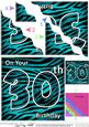 Funky Fun Zebra Print 30th Birthday Wavy Corner Side Stacker