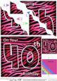 Funky Fun Zebra Print 40th Birthday Wavy Corner Side Stacker