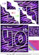 Funky Fun Zebra Print 40th Birthday Wavy Corner Side Stacker