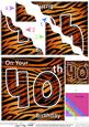 Funky Fun Zebra Print 40th Birthday Wavy Corner Side Stacker