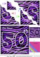 Funky Fun Zebra Print 50th Birthday Wavy Corner Side Stacker