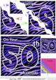 Funky Fun Zebra Print 50th Birthday Wavy Corner Side Stacker