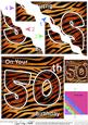 Funky Fun Zebra Print 50th Birthday Wavy Corner Side Stacker