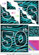 Funky Fun Zebra Print 50th Birthday Wavy Corner Side Stacker