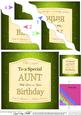 Birthday Aunt Champers Label Wavy Corner