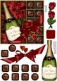 Engagement Champers Chocs N Roses Quick Card 3D Decoupage