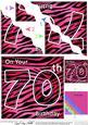 Funky Fun Zebra Print 70th Birthday Wavy Corner Side Stacker
