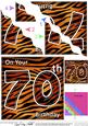 Funky Fun Zebra Print 70th Birthday Wavy Corner Side Stacker