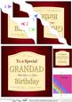 Grandad Birthday Wine Label Wavy Corner Side Stacker Topper