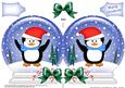 Xmas Penguin Snow Globe Shaped Card