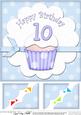 8 x 8 10th Birthday Cupcake Felties Scalloped Corner Topper