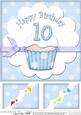 8 x 8 10th Birthday Cupcake Felties Scalloped Corner Topper