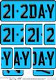 21st Birthday Fun Novelty Number Plate with Side Stacker Top