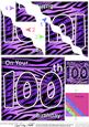 Funky Fun Zebra Print 100th Birthday Wavy Corner Side Stacke