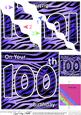 Funky Fun Zebra Print 100th Birthday Wavy Corner Side Stacke