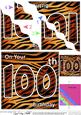 Funky Fun Zebra Print 100th Birthday Wavy Corner Side Stacke