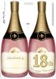 Large Dl 18th Champagne Bottle Shaped Card