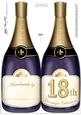Large Dl 18th Champagne Bottle Shaped Card