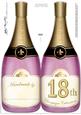 Large Dl 18th Champagne Bottle Shaped Card