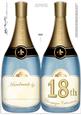 Large Dl 18th Champagne Bottle Shaped Card