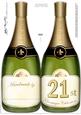 Large Dl 21st Champagne Bottle Shaped Card
