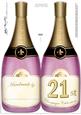 Large Dl 21st Champagne Bottle Shaped Card