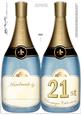 Large Dl 21st Champagne Bottle Shaped Card