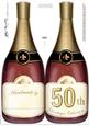 Large Dl 50th Champagne Bottle Shaped Card