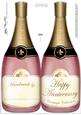 Large Dl Anniversary Champagne Bottle Shaped Card