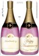 Large Dl Anniversary Champagne Bottle Shaped Card
