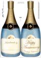 Large Dl Anniversary Champagne Bottle Shaped Card