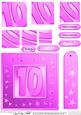 10th Bright Metallic Age Quick Card with Twisted Pyramage