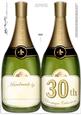 Large Dl 30th Champagne Bottle Shaped Card
