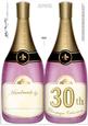 Large Dl 30th Champagne Bottle Shaped Card