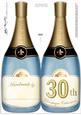 Large Dl 30th Champagne Bottle Shaped Card