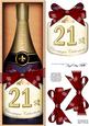 Large Dl 21st Champers in a Box Quick Card 3D Decoupage