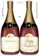 Large Dl Birthday Champagne Bottle Shaped Card