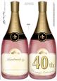Large Dl 40th Champagne Bottle Shaped Card